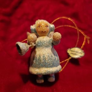 Nwt Christmas - Estate Hand Painted Angel Ornament